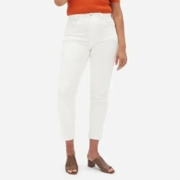 Everlane Curvy Cheeky High Rise Classic Straight Leg Jeans White Size 29 - Picture 1 of 12